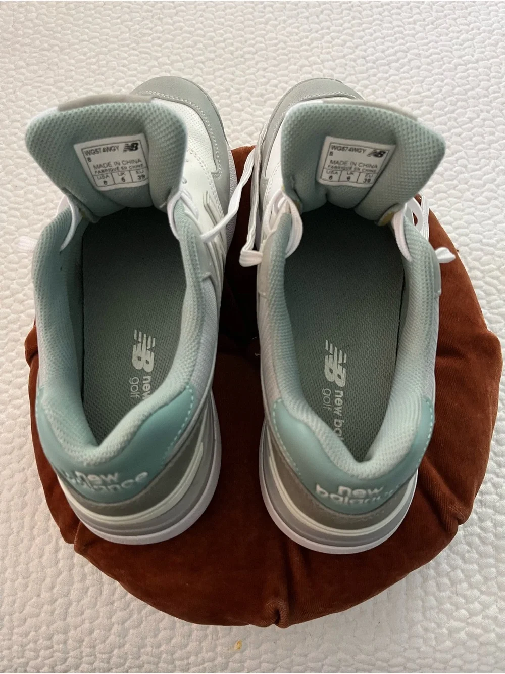 New Balance Women's White & Light Green Golf Shoes